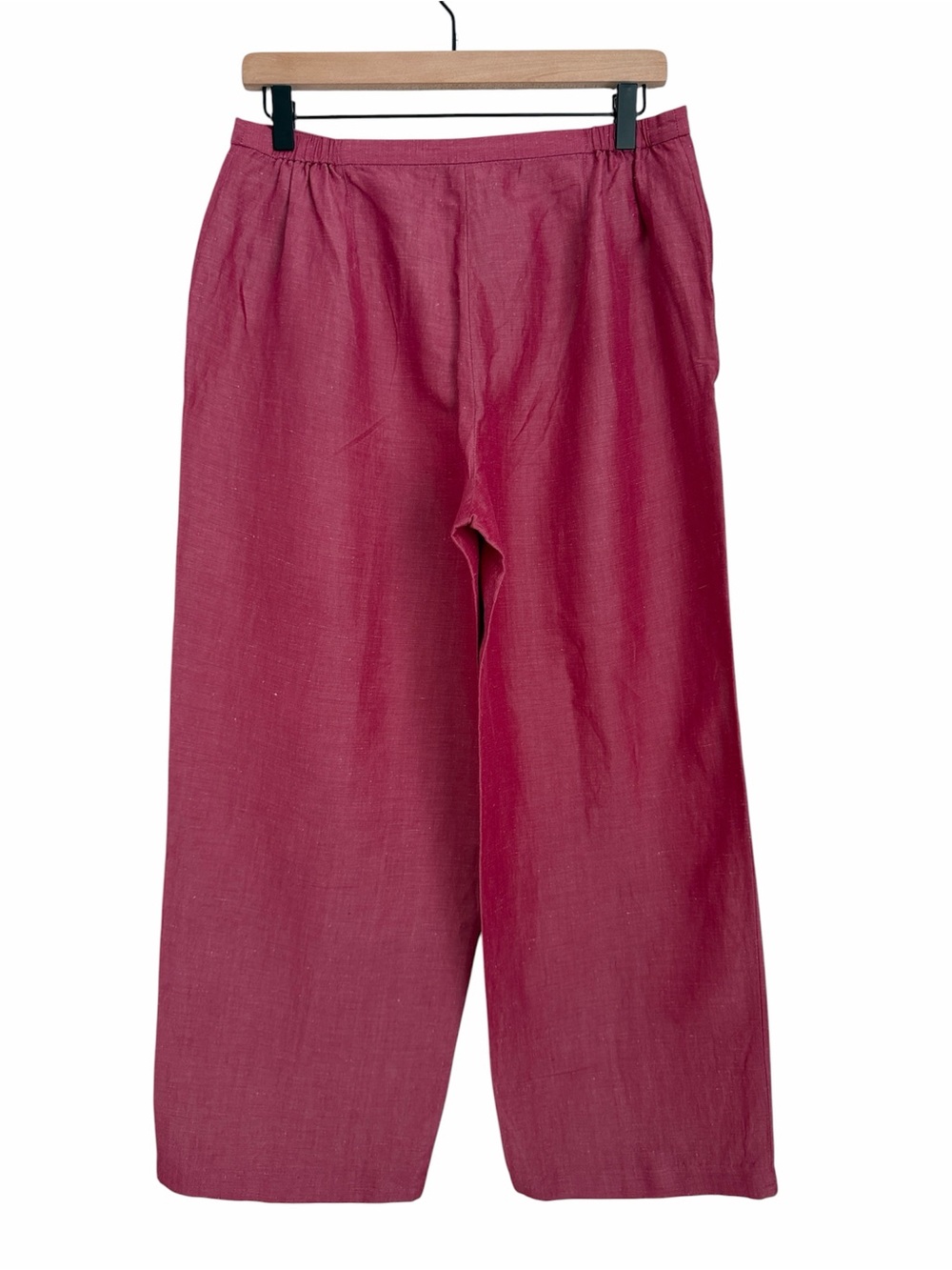 Eileen Fisher Linen Silk Blend Pull-On Cropped Pants Pink Size M - Picture 3 of 12